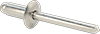 18-8 Stainless Steel Blind Rivets, Domed Head, 3/16" Diameter, for 0.126"-0.25" Material Thickness