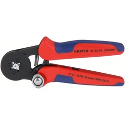 [E01-000007] KNIPEX Crimper: Insulated Single Ferrules/Non-Insulated Single Ferrules, Square Crimp, 28 AWG, 6 AWG
