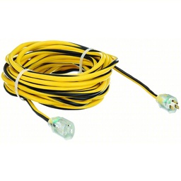 [E01-000004] POWER FIRST Lighted Extension Cord: 50 ft Cord Lg, 12 AWG Wire Size, 12/3, SJTW, NEMA 5-15P